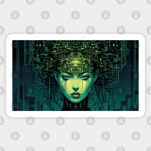 Shodan AI Virus Manga Sticker by Nightarcade